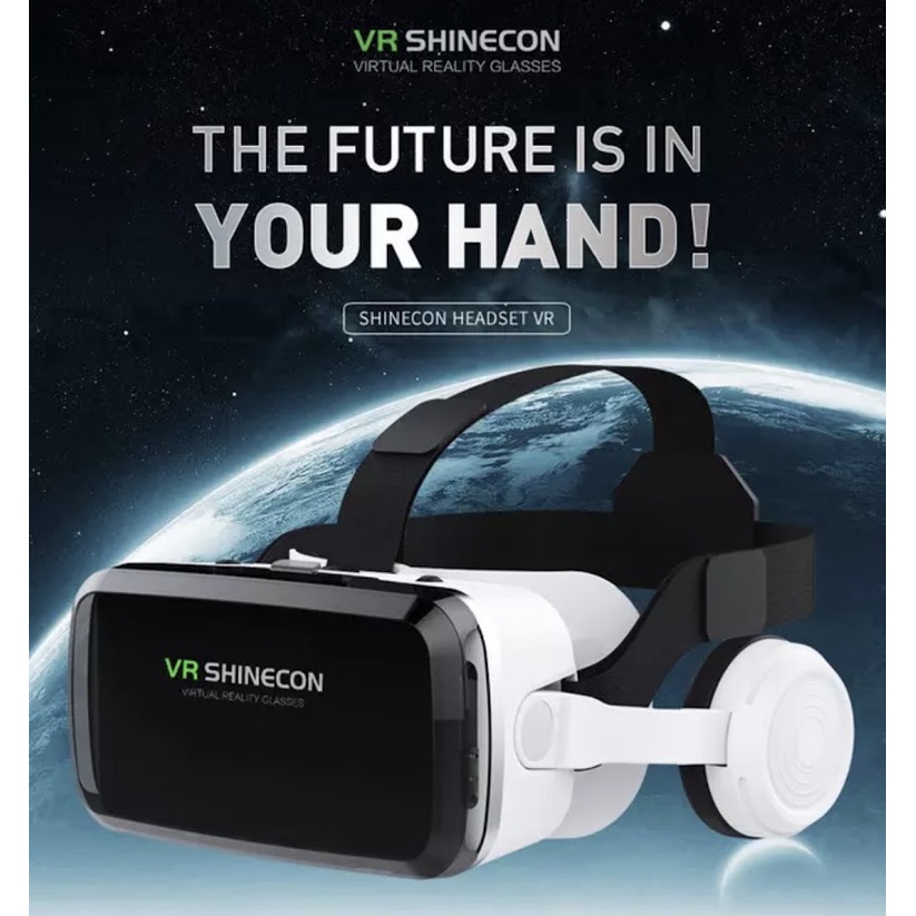 พร้อมส่ง ไร้สาย 3D VR Shinecon แว่นตาเสมือนจริงสำหรับสมาร์ทโฟน Immersive สเตอริโอ VR Cardboard สำหรับสมาร์ทโฟน4.7-7.2"