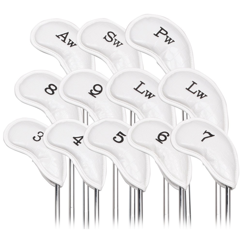 ปลอกหุ้มหัวไม้กอล์ฟชุดเหล็ก (CVI003) ลายหนังจระเข้ แพ็ค 12 ชิ้น Golf head cover iron set ราคา ถูกที่สุด ดีลบีเคเค แกลเลอรีภาพที่ 4