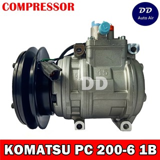 COMPRESSOR KOMATSU PC 200-6 1B คอมเพลสเซอร์แอร์รถยนต์