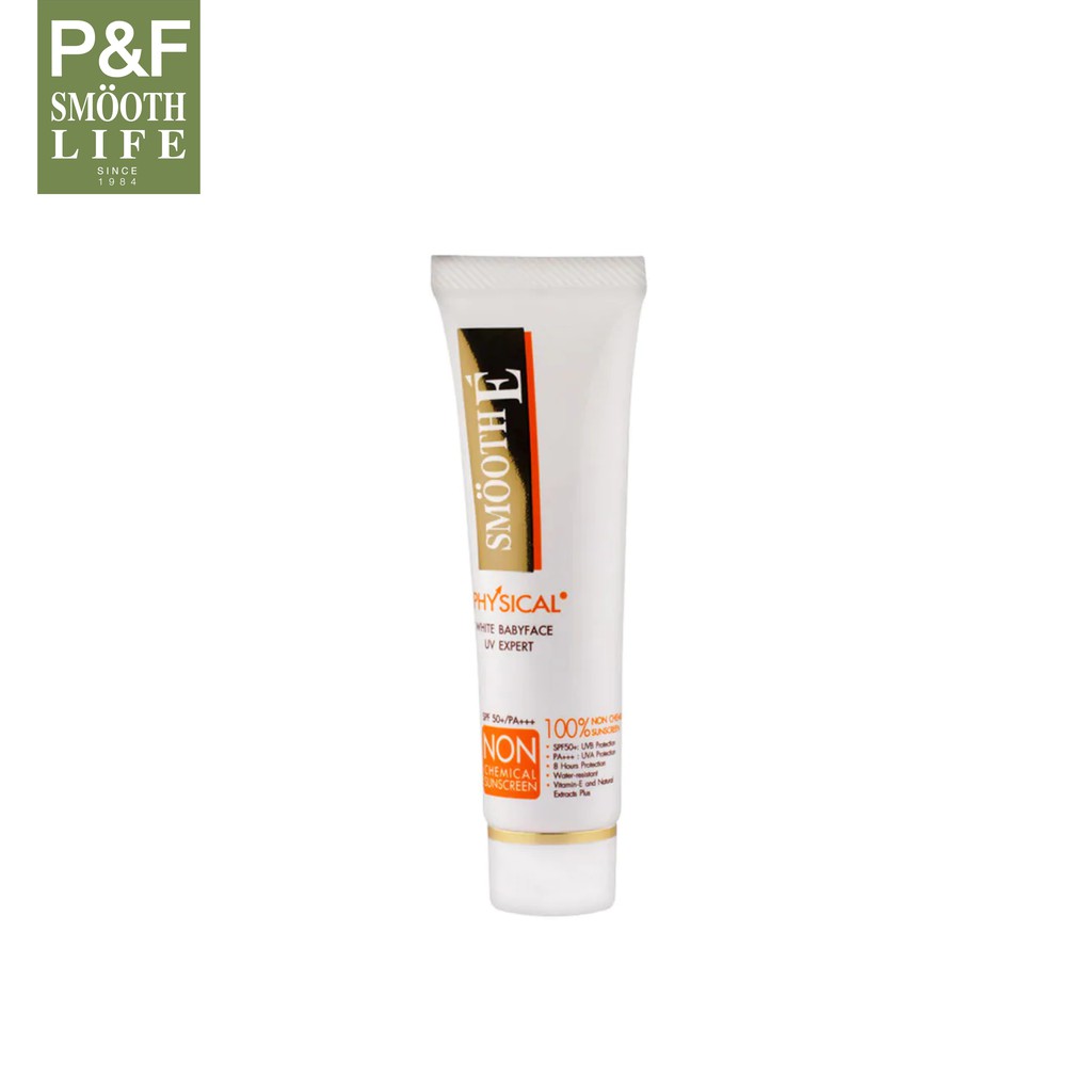 Smooth E Physical White Extra Sensitive 15G  ครีมกันแดด สีเบจ