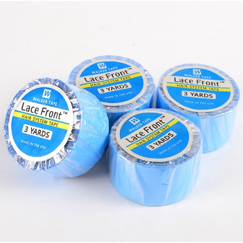 2.54 ซม.(1 นิ้ว)*3 หลาลูกไม้สีฟ้าด้านหน้าสนับสนุนผมเทปกาวสองหน้าสําหรับเทป ExtensionToupeeLace วิกผม