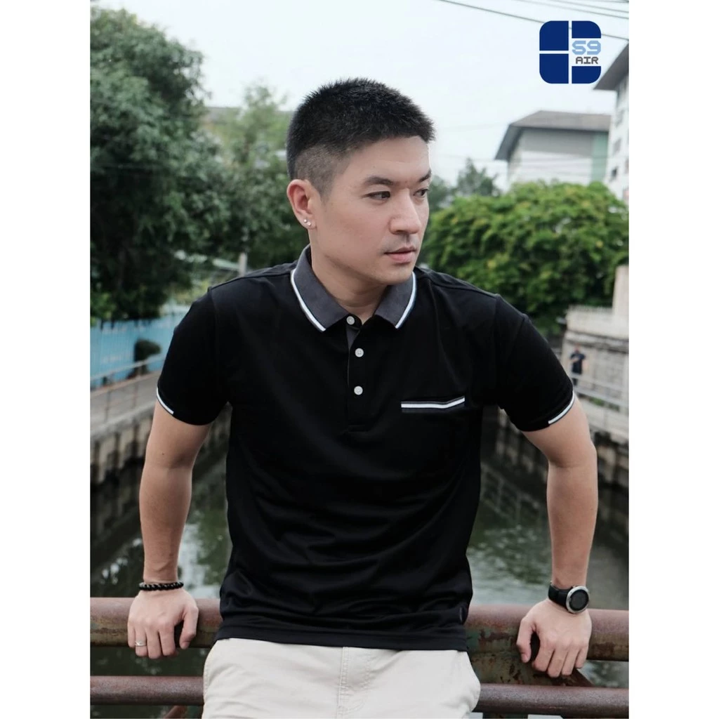 เสื้อโปโลผู้ชายแขนสั้น C59 AIR รหัส 086 เสื้อคอปกสีพื้นเอาไว้ใส่เที่ยวหรือใส่ทำงาน KINGBERRY SHOP