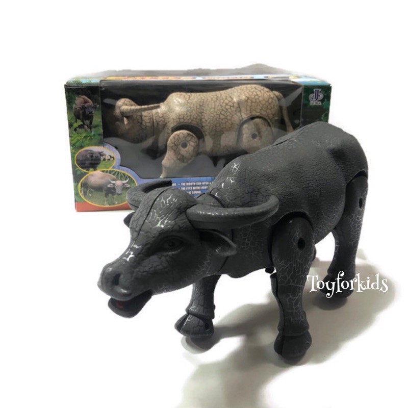 🐮🌾ควายใส่ถ่าน🌾🐮 เดินได้ มีเสียง มีไฟ ✨ Walking buffalo สัตว์ของเล่น ควายของเล่น
