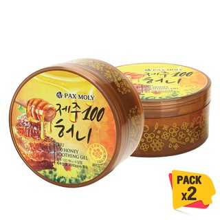 [แพ็ค 2 ชิ้น] Paxmoly jeju 100 honey soothing gel MADE IN KOREA (กระปุกใหญ่ 300ml.x2 ชิ้น)