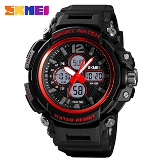 SKMEI Sport Men Watch Dual Display Digital Watch Luminous 5Bar Waterproof 3Time Multl Function Watch montre