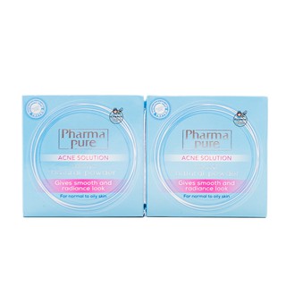 Exp.5/25 แป้งทาหน้า ควบคุมความมัน ฟาร์มาเพียว Pharmapure Acne Solution Young Natural Powder (11.5g)