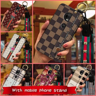 Original Simple Phone Case For MOTO G7/G7 Plus Phone Holder New Arrival TPU Plaid texture classic Wrist Strap