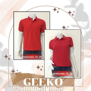 เสื้อโปโลกวาง Geeko แท้100% ชาย/หญิง ID29 สีแดง