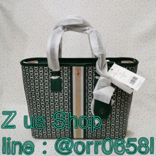 พรีฯ TORY BURCH GEMINI LINK CANVAS SMALL TOTE/เขียว.