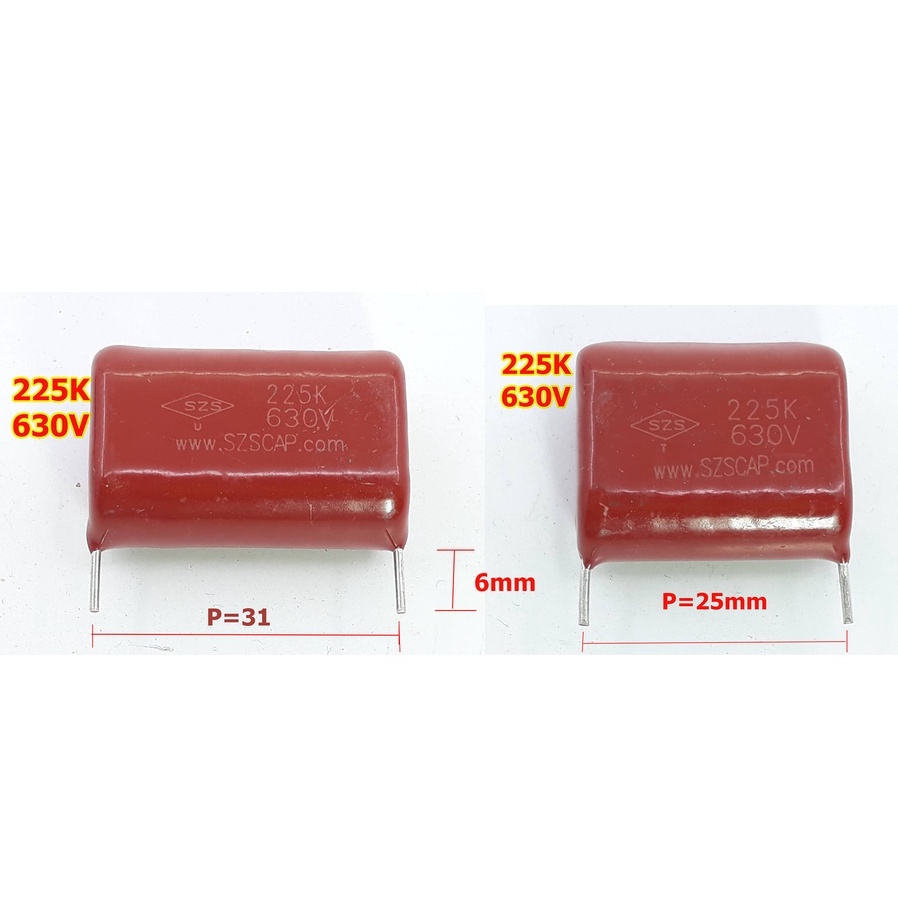 CBB Capacitor 225K/630V ตัวเก็บประจุแบบฟิล์มแรงสูง.สำหรับเครื่องเชื่อมอินเวอร์เตอร์.