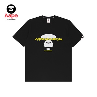 Aape เสื้อยืดลําลอง แขนสั้น พิมพ์ลายตัวอักษรกราฟฟิติหน้า ape เหมาะกับฤดูใบไม้ผลิ และฤดูร้อน สําหรับผู้ชายS-5XL