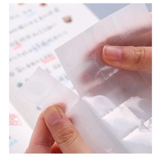 กาวสองหน้าแบบวงกลมใส กาวติดโมเดล เทปกาว2หน้าใส เนื้อซิลิโคน ติดง่าย ลอกง่าย popmart