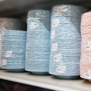 จาน เมลามีนรุ่นหนา สีฟ้า แพ็ค 12ใบ