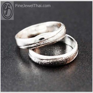 แหวนเงิน-แหวนคู่-เงินแท้ 925-แหวนหมั้น-แหวนแต่งงาน-Couple-silver-wedding-Ring-finejewelthai - RC107500