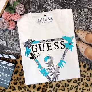 Guess MARCIANO เสื้อยืดลําลอง แขนสั้น พิมพ์ลาย GUESS BRANDED MIRROR ของแท้ 1:1