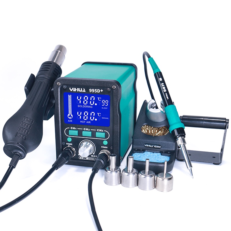 เครื่องเป่าลมร้อน + หัวแร้งบัดกรีรุ่น YIHUA 995D PLUS (หัวแร้ง 75 วัตต์) ประกันศูนย์ไทย