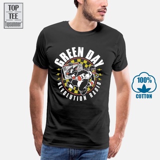 T-shirt  เสื้อยืด ผ้าฝ้าย 100% พิมพ์ลาย Green Day LHZY สําหรับผู้ชายS-5XL