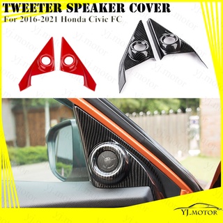 ฝาครอบลําโพง คาร์บอนไฟเบอร์ สําหรับ Honda Civic FC A Pillar Tweeter ปี 2016-2020 Speaker Cover