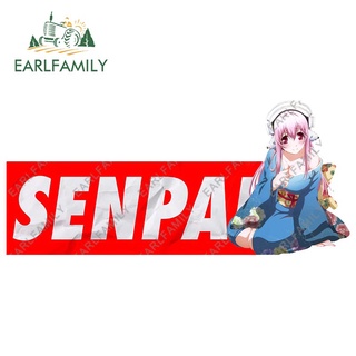 Earlfamily สติกเกอร์ไวนิล ลายอนิเมะ Senpai Waifu Super Sonico ขนาด 13 ซม. x 5.8 ซม. สําหรับติดตกแต่งรถยนต์ รถจักรยานยนต์