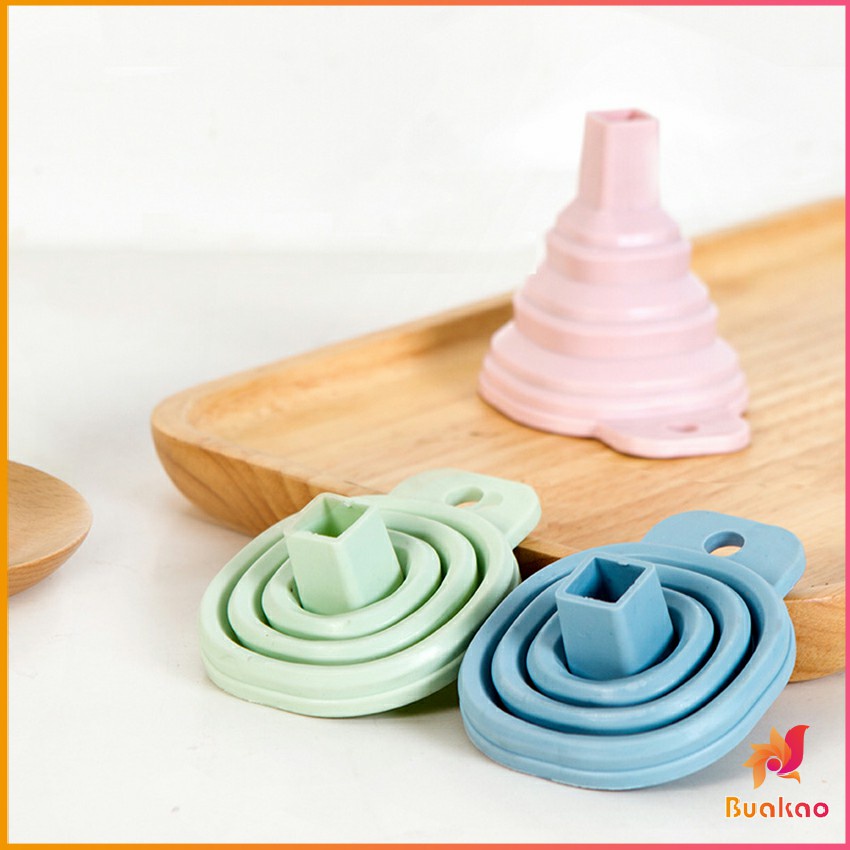 BUAKAO กรวยซิลิโคน พับเก็บประหยัดพื้นที่ พกพาสะดวก Silicone funnel - รูปที่ 5