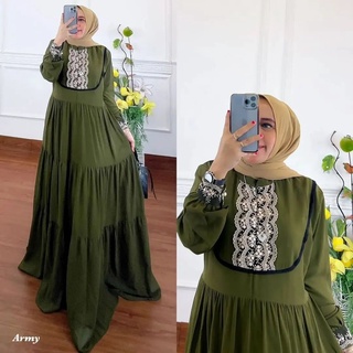 Kiara Dress BL Material BABYDOLL FULL ชุดเดรส Gamis Gamis แต่งลูกไม้ ล่าสุด สําหรับผู้หญิง Gamis Jumbo Gamis Gamis