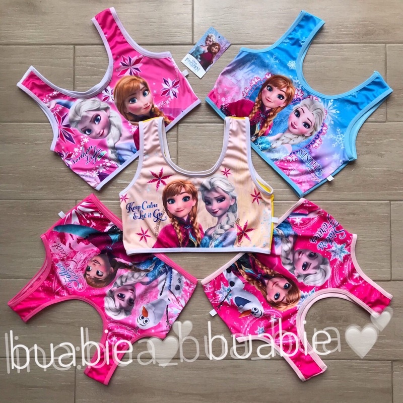 แพค 5ตัว เสื้อกล้าม เสื้อซับใน เด็กผู้หญิง ทรงสั้น ครึ่งตัว สี งานลิขสิทธิ์ เอลซ่า Elsa Frozen S-XL