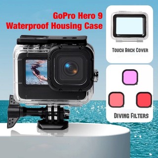 Waterproof Case for GoPro Hero 11 10 9 Case Waterproof Hosing 60M with Touch Back Door Diving Filter for GoPro 9