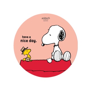 (SNP-MP001) MOUSE PAD (แผ่นรองเม้าส์) ANITECH x PEANUTS ลายลิขสิทธิ์ Snoopy พื้นผิวลื่นไหล มียางกันลื่น (200×200MM.) 2Y