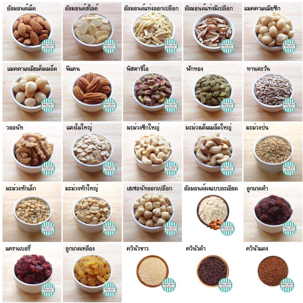 ถั่วและผลไม้แห้ง แบ่งขาย 100 g (เลือกประเภทสินค้าด้านในค่ะ)