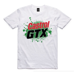 เสื้อยืด คอกลม คุณภาพดี วินเทจ ลาย น้ำมันเครื่อง มอเตอร์ไซต์ CASTROL OIL RACING