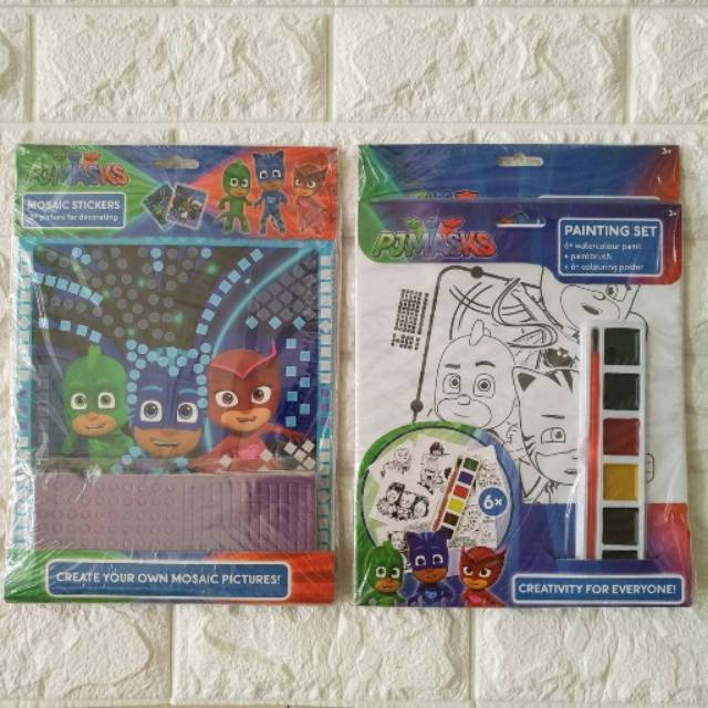 ชุดระบายสี Pj Mask + สติ๊กเกอร์โมเสค