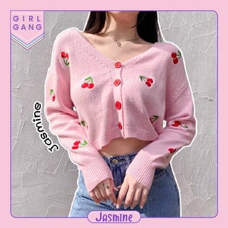 Jasmine💎 เสื้อคาร์ดิแกนแขนยาวลายเชอร์รี่🍒 สุดน่ารัก🎀(66027)