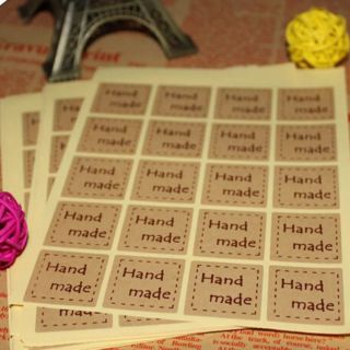 20 ดวง สติ๊กเกอร์ Handmade Sticker แฮนด์เมด สติกเกอร์ ฉลากสินค้า ป้าย กระดาษคราฟท์ งานทำมือ Craft Label แพ็คเกจ