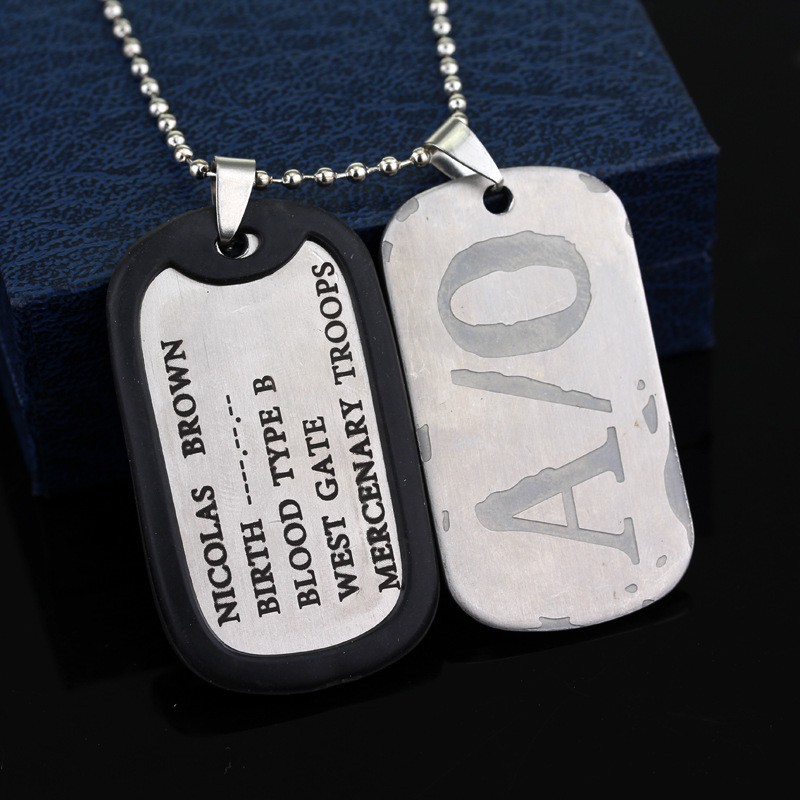 Black Street GANGSTA GANGSTA nico nico แบรนด์ทหารแท็กสุนัข A/O สร้อยคอจี้