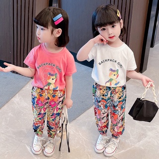 2-14Y เสื้อผ้าเด็กผู้หญิง เสื้อผ้าเด็ก  เสื้อ +กางเกง