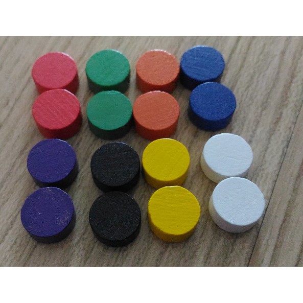 Token ไม้ ทรงกลม ขนาด 1 ซม. X 0.5 ซม. (1แพ็ค มี 10 ชิ้น) **สั่งซื้อรายการเดียวขั้นต่ำ 2 ชุด**