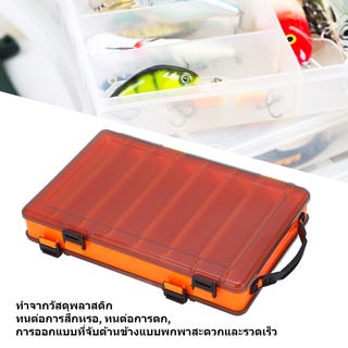 Fishing Tackle Box 2 Sided Plastic Lure Storage Organizer with Portable Handle for Outdoor Freshwater Saltwater