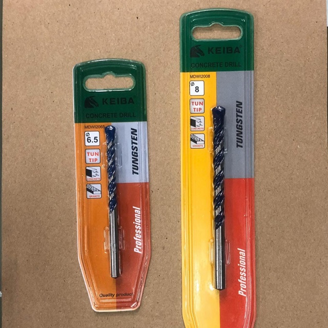 ดอกสว่านเจาะปูนก้านตรง 6.5 มิล, 8.0 มิล Keiba