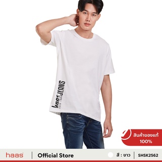 haas เสื้อยืดแขนสั้น unisex ผู้ชาย ผู้หญิง ลายสกรีนข้าง haas JEANS SHSK2562