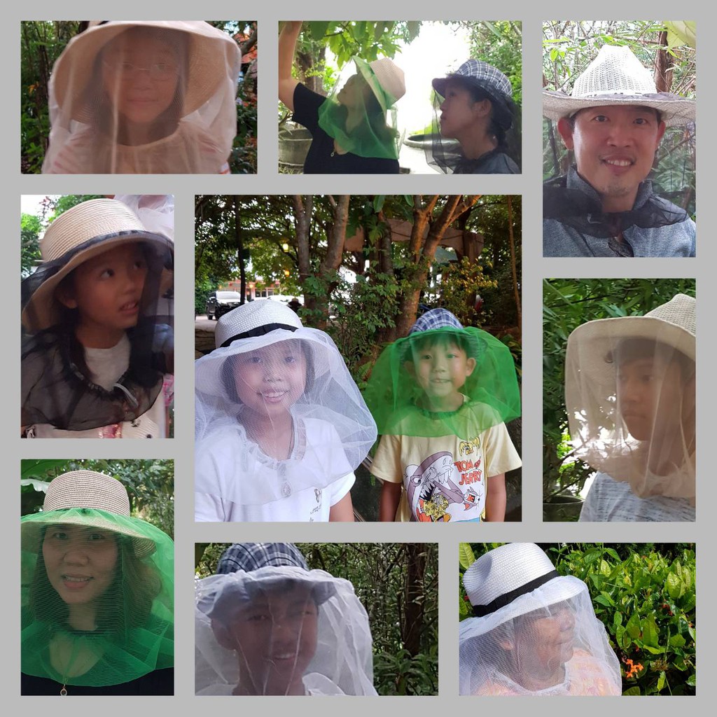 SevenPro ตาข่ายคลุมหมวกกันยุง กันแมลง สำหรับชาวสวนยาง เข้าป่า ตัดอ้อย มีสีดำ สีขาว สีครีม สีน้ำเงินและสีเขียว แพคละ 1 ใบ