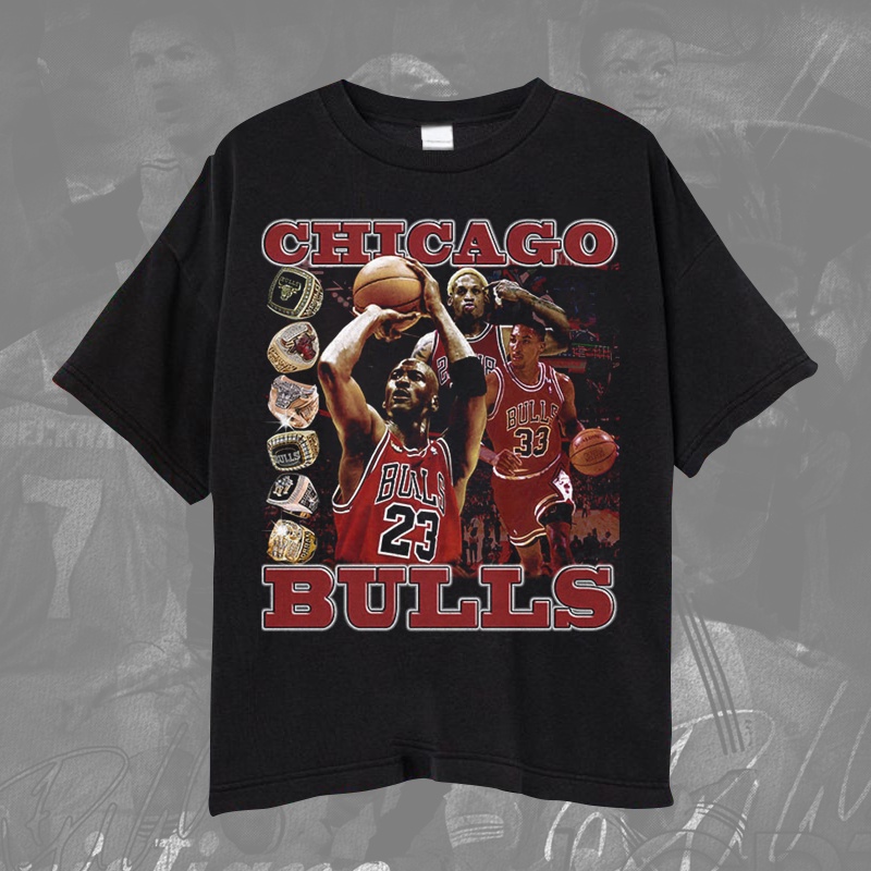 Nba Chicago Bulls CHAMPION RING เสื้อยืด/Kaos Basketball Ball Vintage Washing Chicago Bulls Unisex