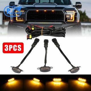 3X D ไฟ Led ไฟหน้ากระจังหน้าเลนส์สีเหลืองอําพันสําหรับ Ford F-150 Raptor