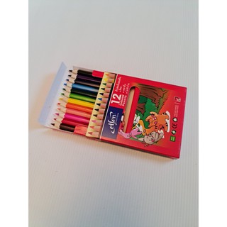 Elfen Coloured Pencils ดินสอสีไม้เอลเฟ่น 12 สี/กล่อง ( แท่งสั้น )   1 กล่อง