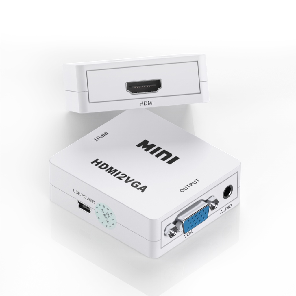 อะแดปเตอร์แปลง HD 1080P MINI HDMI2VGA พร้อมเสียง 60Hz สีขาว สําหรับ PC แล็ปท็อป เป็นโปรเจคเตอร์ HDTV - รูปที่ 6