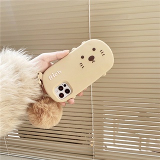 Silicone Case Iphone 12 Pro Max 11 Xsmax X Xs Xr 7 8 6s 6 Plus 12pro 11pro 7+ 6+ 8+ 7p 6p 8p Ip7 Ip8 Ip6 Rich Cat with Hair Ball Cartoon Cute Full Protection Soft Phone Cover