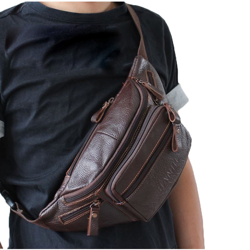 SH กระเป๋าคาดเอว ทำจากหนังแท้ หนา เหนียว ทน สำหรับสุภาพบุรุษและสุภาพสตรี รุ่น MBW-7128 MBW (M23-013) GL MWB - รูปที่ 5