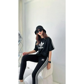 New Collection !!!! Adidas Oversize Legging Set  เซทเสื้อยืดคอกลมแขนสั้น ทรง oversize ตีแทบช่วงไหล่ถึงปลายแขน