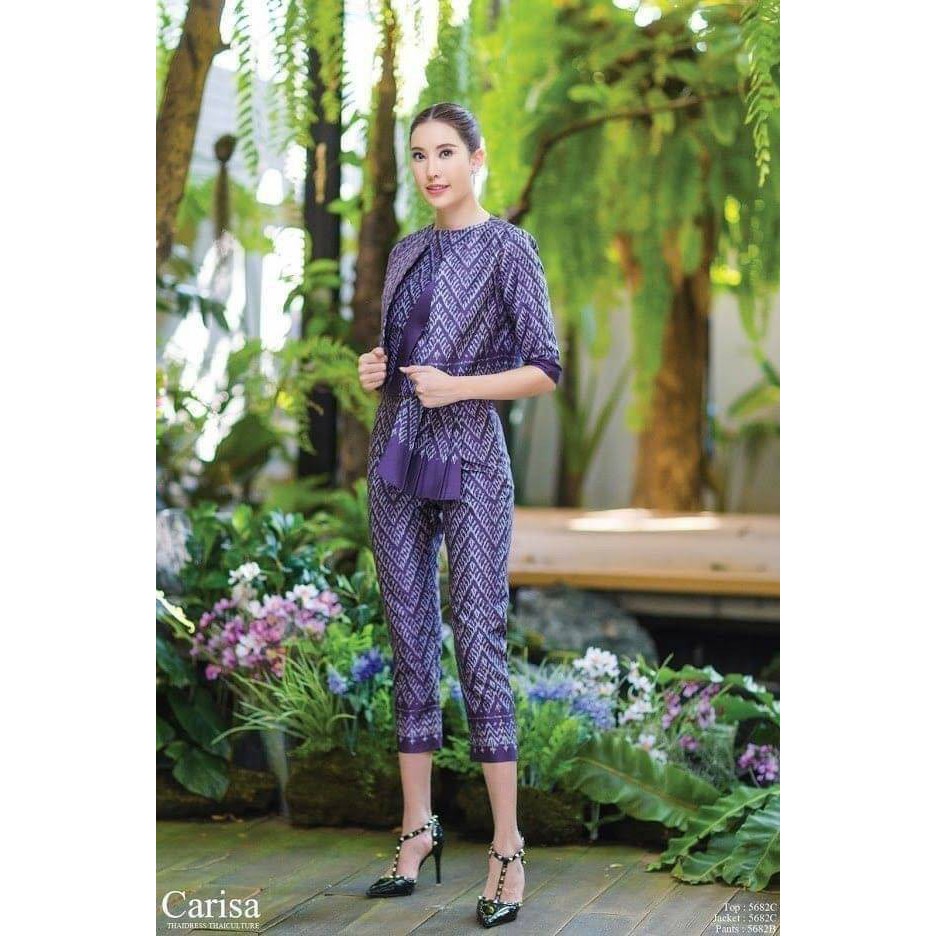 Carisa ชุดไทย เสื้อไทย ชุดผ้าไหมแพรทิพย์ ลายไทย ความหรูหรา ดูดี ได้ความเป็นไทยในแบบโมเดิ้ล [***เฉพาะ