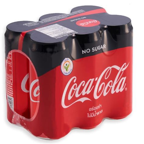 ส่งฟรี  โค้ก ซีโร่ โค้กแคน ขนาด 325ml ยกแพ็ค 6กระป๋อง ไม่มีน้ำตาล COKE COCA COLA ZERO CAN NO SUGAR     ฟรีปลายทาง