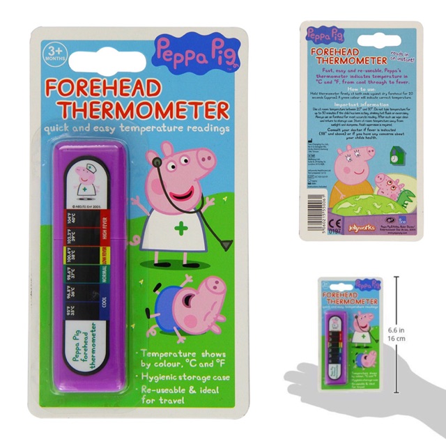🌟พร้อมส่ง🌟 แผ่นปรอทวัดอุณหภูมิทางหน้าผาก Jellyworks Peppa Pig Forehead Thermometer